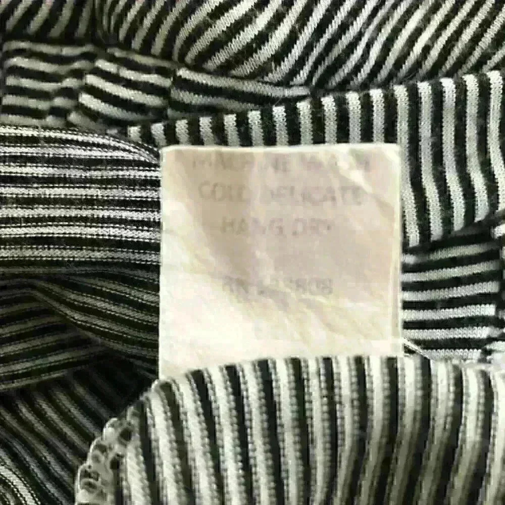 Madigan Dress Mini Striped V-Front Back Tie Belt Black White - Picture 8 of 10